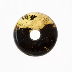 Donut shape Baltic amber pendant medallion