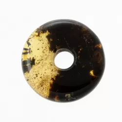 Donut shape Baltic amber pendant medallion
