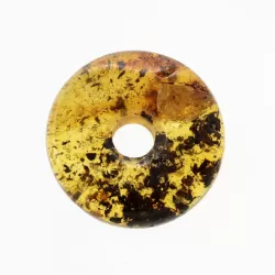 Donut shape Baltic amber pendant medallion