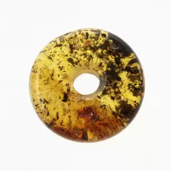Donut shape Baltic amber pendant medallion