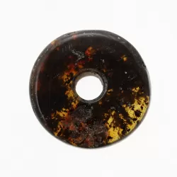 Donut shape Baltic amber pendant medallion