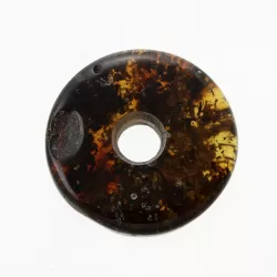Donut shape Baltic amber pendant medallion