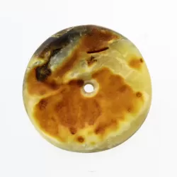 Donut shape Baltic amber pendant medallion