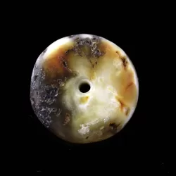 Donut shape Baltic amber pendant medallion