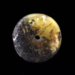 Donut shape Baltic amber pendant medallion