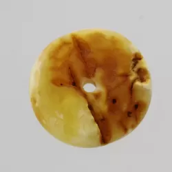 Donut shape Baltic amber pendant medallion