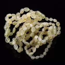 10 Raw Lemon BEANS Baltic amber teething bracelets 14cm