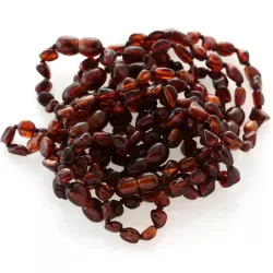10 Cognac BEANS Baltic amber teething Baby bracelets 16cm