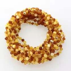 10 Multi Raw BAROQUE Baby teething Baltic amber necklaces 32cm