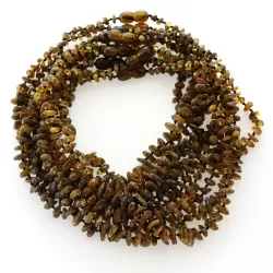 10 Dark CHIPS Baltic amber teething Baby necklaces 32cm