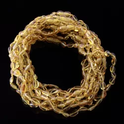 10 Lemon BEANS teething Baltic amber necklaces 33cm