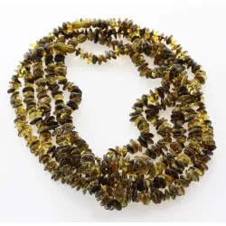 5 Green CHIPS Baltic amber necklaces 45cm