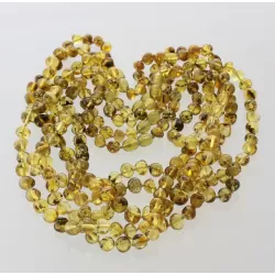 5 Big Green BAROQUE Baltic amber adult necklaces 45cm
