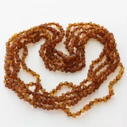 5 Raw Cognac BAROQUE Baltic amber adult necklaces 55cm