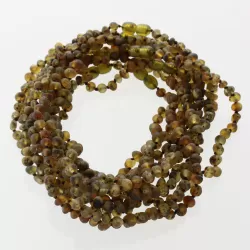 10 Raw Green BAROQUE Baltic amber teething necklaces 33cm