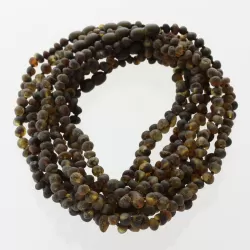 10 Raw Dark BAROQUE Baltic amber teething necklaces 33cm