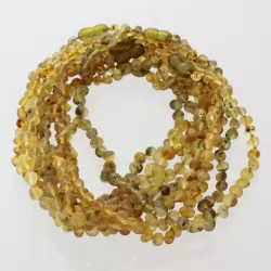 10 Big Raw Green BAROQUE Baltic amber teething necklaces 33cm