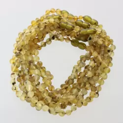 10 Raw Green BAROQUE Baltic amber teething necklaces 28cm
