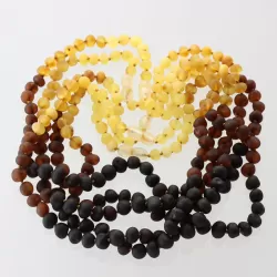 5 Raw Rainbow BAROQUE Baltic amber adult necklaces 43cm
