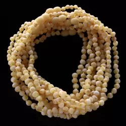 10 Raw Milk BAROQUE Batic amber necklaces 33cm