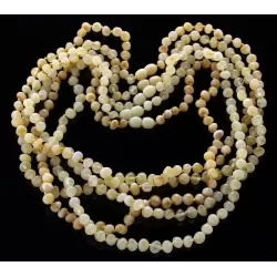 5 Milk BAROQUE Baltic amber adult necklaces 51cm