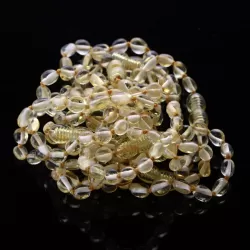 10 Lemon BEANS Baltic amber teething Baby bracelets 14cm