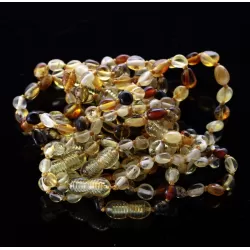 10 Mix BEANS Baltic amber teething Baby bracelets 14cm