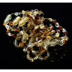 10 Mix BEANS Baltic amber teething Baby bracelets 14cm