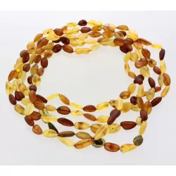 5 Raw Mix BEANS Baltic amber adult necklaces 45cm