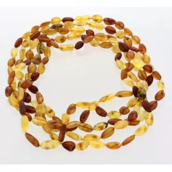 5 Raw Mix BEANS Baltic amber adult necklaces 45cm