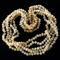 5 Milk BAROQUE beads Baltic amber adult necklaces 50cm
