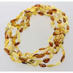 5 Mix BEANS Baltic amber adult necklaces 45cm