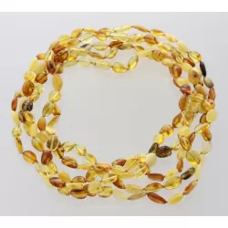 5 Mix BEANS Baltic amber adult necklaces 45cm