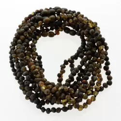 10 Raw Dark BAROQUE Baltic amber teething necklaces 33cm