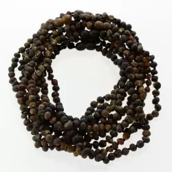 10 Raw Dark BAROQUE Baltic amber teething necklaces 33cm