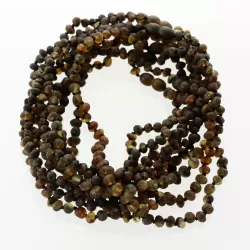 10 Raw Dark BAROQUE Baltic amber teething necklaces 33cm
