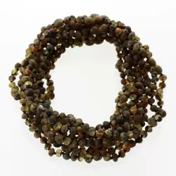 10 Raw Dark BAROQUE Baltic amber teething necklaces 33cm