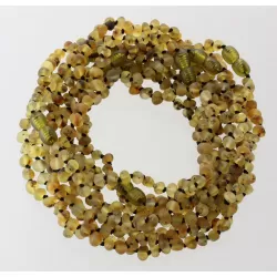 10 Raw Green BAROQUE Baltic amber teething necklaces 28cm