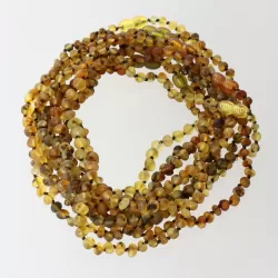 10 Raw Green BAROQUE Baltic amber teething necklaces 33cm