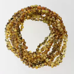 10 Raw Green BAROQUE Baltic amber teething necklaces 33cm