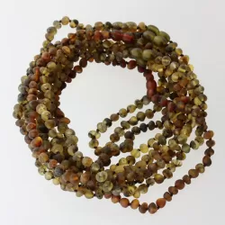 10 Raw Green BAROQUE Baltic amber teething necklaces 33cm