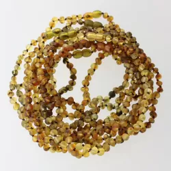 10 Raw Green BAROQUE Baltic amber teething necklaces 33cm
