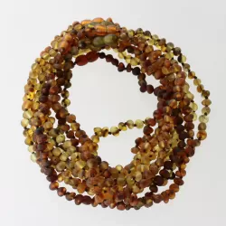 10 Raw Green BAROQUE Baltic amber teething necklaces 33cm