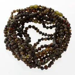 10 Raw Dark BAROQUE Baltic amber teething necklaces 33cm