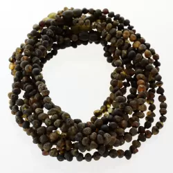 10 Raw Dark BAROQUE Baltic amber teething necklaces 33cm