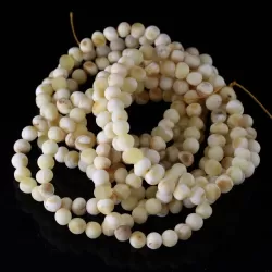 10 Raw White BAROQUE Baltic amber adult stretch bracelets 18cm