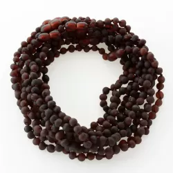 10 Raw Cognac BAROQUE Baltic amber teething necklaces 32cm