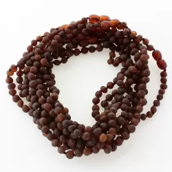 10 Raw Cognac BAROQUE Baltic amber teething necklaces 32cm