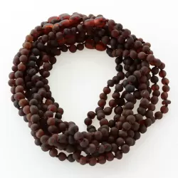 10 Raw Cognac BAROQUE Baltic amber teething necklaces 32cm