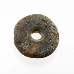 Raw Donut shape Baltic amber pendant medallion